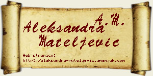 Aleksandra Mateljević vizit kartica
